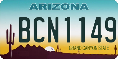 AZ license plate BCN1149