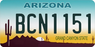 AZ license plate BCN1151