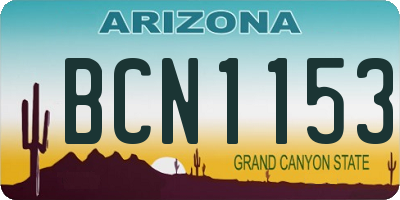 AZ license plate BCN1153