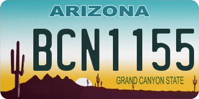 AZ license plate BCN1155