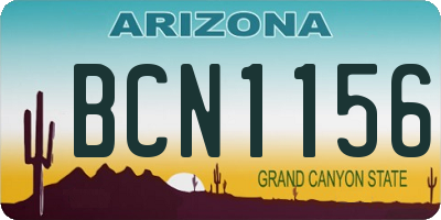 AZ license plate BCN1156