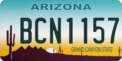 AZ license plate BCN1157