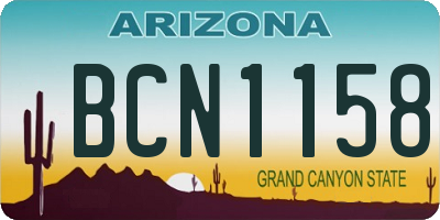 AZ license plate BCN1158