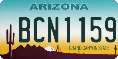 AZ license plate BCN1159