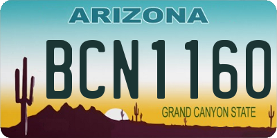 AZ license plate BCN1160