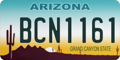 AZ license plate BCN1161