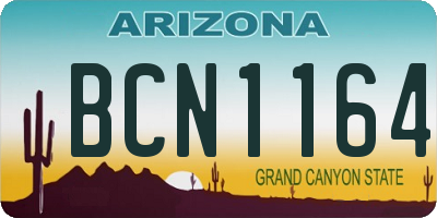 AZ license plate BCN1164