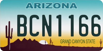 AZ license plate BCN1166