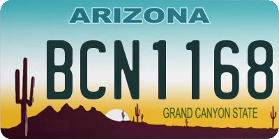 AZ license plate BCN1168