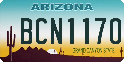 AZ license plate BCN1170