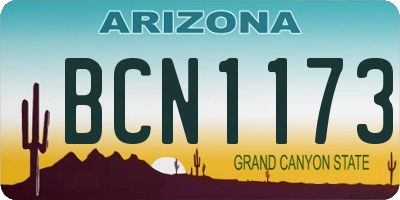 AZ license plate BCN1173