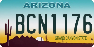 AZ license plate BCN1176