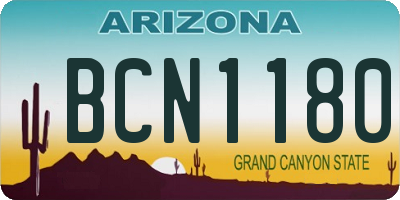 AZ license plate BCN1180