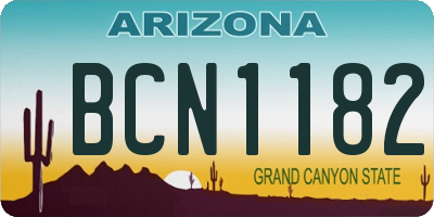 AZ license plate BCN1182