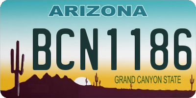 AZ license plate BCN1186