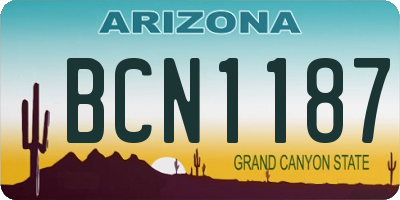 AZ license plate BCN1187