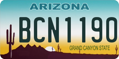 AZ license plate BCN1190