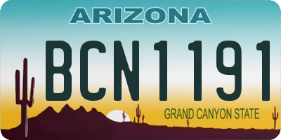 AZ license plate BCN1191