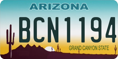 AZ license plate BCN1194