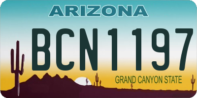 AZ license plate BCN1197