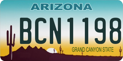 AZ license plate BCN1198