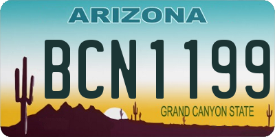 AZ license plate BCN1199