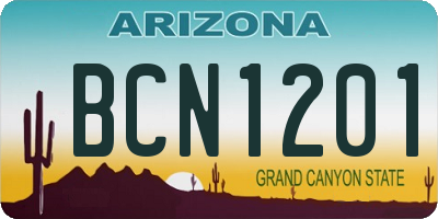 AZ license plate BCN1201