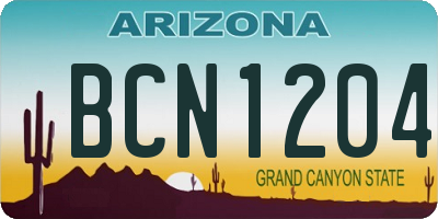 AZ license plate BCN1204