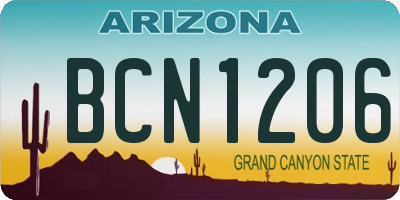 AZ license plate BCN1206