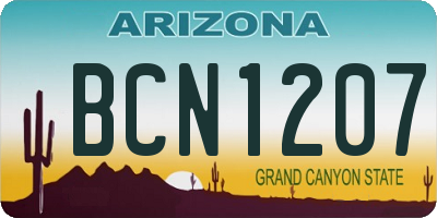 AZ license plate BCN1207