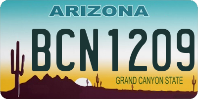 AZ license plate BCN1209