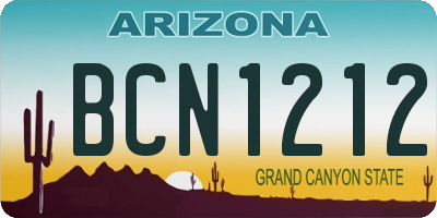 AZ license plate BCN1212