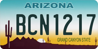 AZ license plate BCN1217