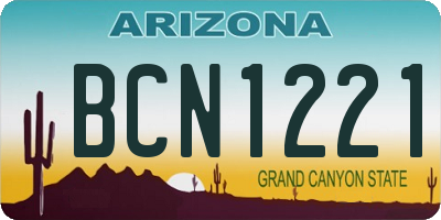 AZ license plate BCN1221