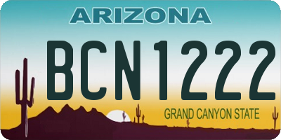 AZ license plate BCN1222