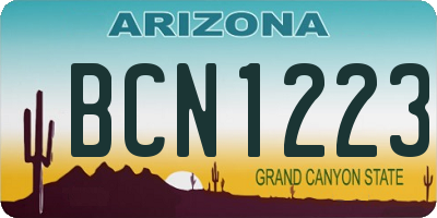 AZ license plate BCN1223