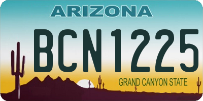 AZ license plate BCN1225