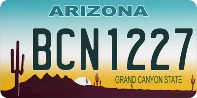 AZ license plate BCN1227