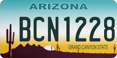 AZ license plate BCN1228