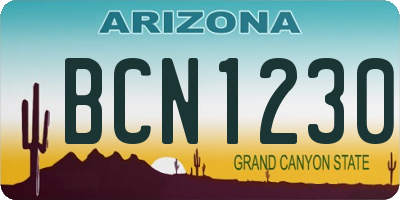 AZ license plate BCN1230