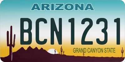 AZ license plate BCN1231