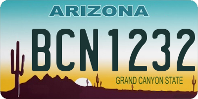 AZ license plate BCN1232