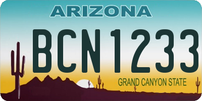 AZ license plate BCN1233