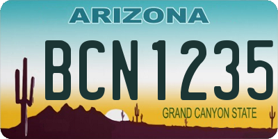 AZ license plate BCN1235