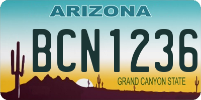 AZ license plate BCN1236