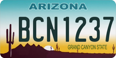 AZ license plate BCN1237