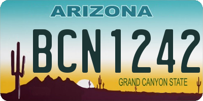 AZ license plate BCN1242