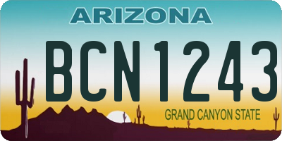 AZ license plate BCN1243