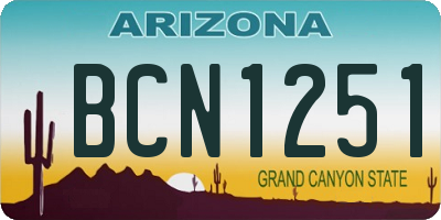 AZ license plate BCN1251