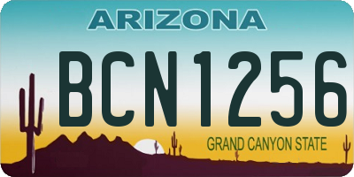 AZ license plate BCN1256